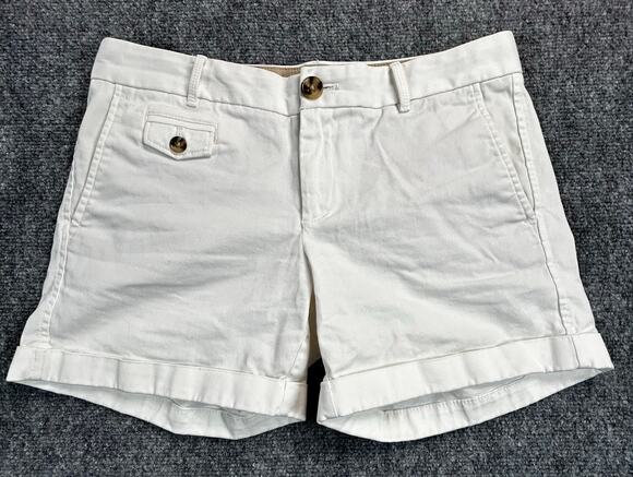 Banana Republic Pants - Banana Republic City Chino Shorts Women's Size 2 Ivory Cuffed Stretch Casual EUC
